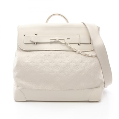 ルイ・ヴィトン LOUIS VUITTON スティーマーPM ハンドバッグ バッグ レザー モノグラム・アンプラント ブロン レディース ホワイト系 M53279 【中古】