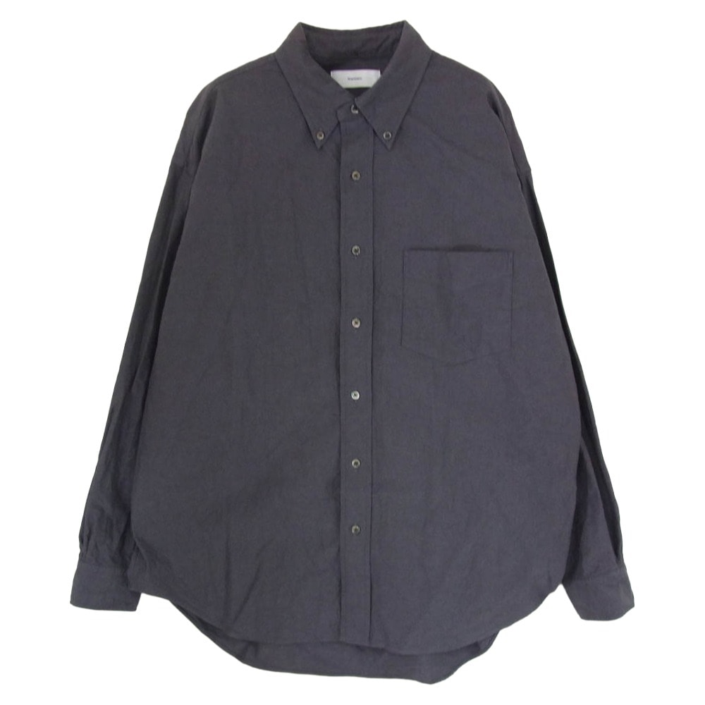 GRAPHPAPER グラフペーパー 長袖シャツ 22AW GM223-50020B Oxford LS B.D Box Shirt オックスフォード オーバーサイズ ボタンダウン シャツ グレー系 1【中古】