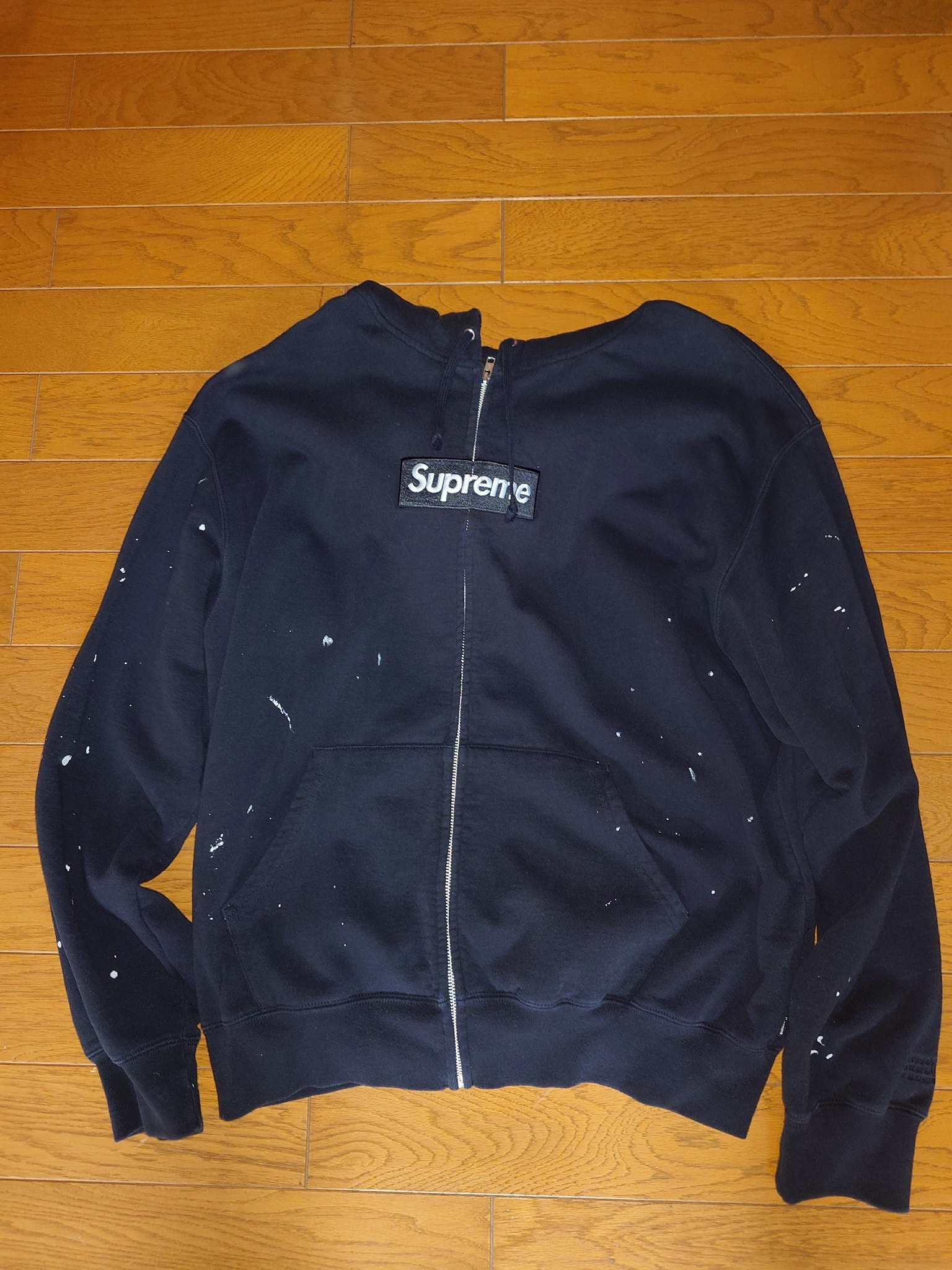 Supreme x MM6 Maison Margiela Box Logo Zip Up Hooded Sweatshirt "Black"