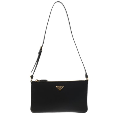 PRADA プラダ Re-Nylon ポーチ 1NE545 ナイロン レザー ブラック ハンドバッグ レディース【中古】