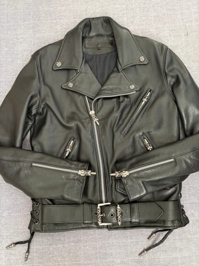 Chrome Hearts JJ Dean Dagger Riders Leather Jacket "Black"