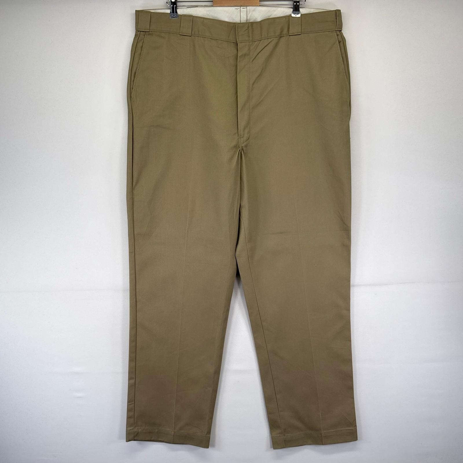 古着 ディッキーズ Dickies USA製 パンツ ワンポイントロゴ 大きいサイズ ワークパンツ W44×L32  ベージュ系 メンズ