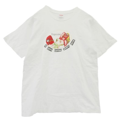 Supreme シュプリーム Tシャツ 19SS It Gets Better Every Time Tee イット ゲッツ ベター エブリー タイム 半袖 カットソー Tシャツ ホワイト系 マルチカラー系 L【中古】