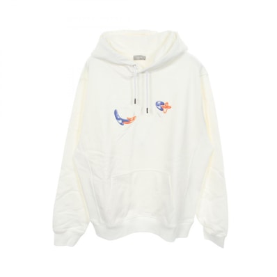 ディオール Dior DIOR × KENNY SCHARF ロゴ刺繍 パーカー 衣料品 トップス コットン レディース ホワイト系 【中古】