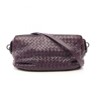 ボッテガヴェネタ BOTTEGA VENETA イントレチャート ショルダーバッグ バッグ レザー レディース パープル系 【中古】