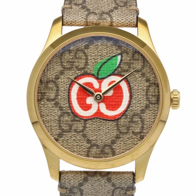 グッチ Gタイムレス GGアップル 腕時計 時計 GP 126.4 クオーツ ユニセックス 1年保証 GUCCI 中古