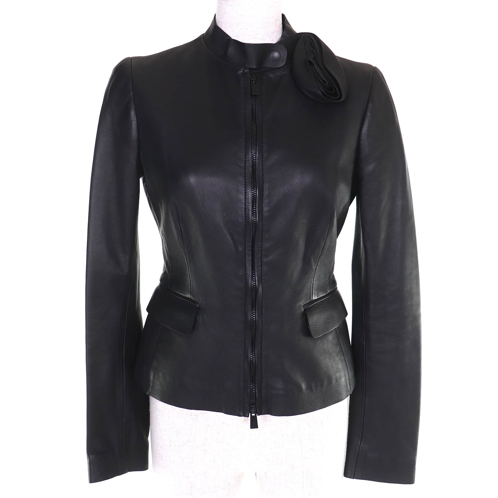 美品 ヴァレンチノ ライダースジャケット ブラック 38 DBC2P0B0