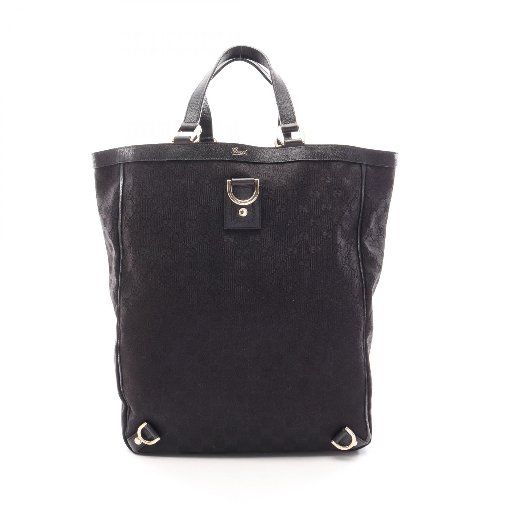 グッチ GUCCI アビー GGキャンバス トートバッグ バッグ キャンバス レザー メンズ レディース ブラック系 130733 【中古】