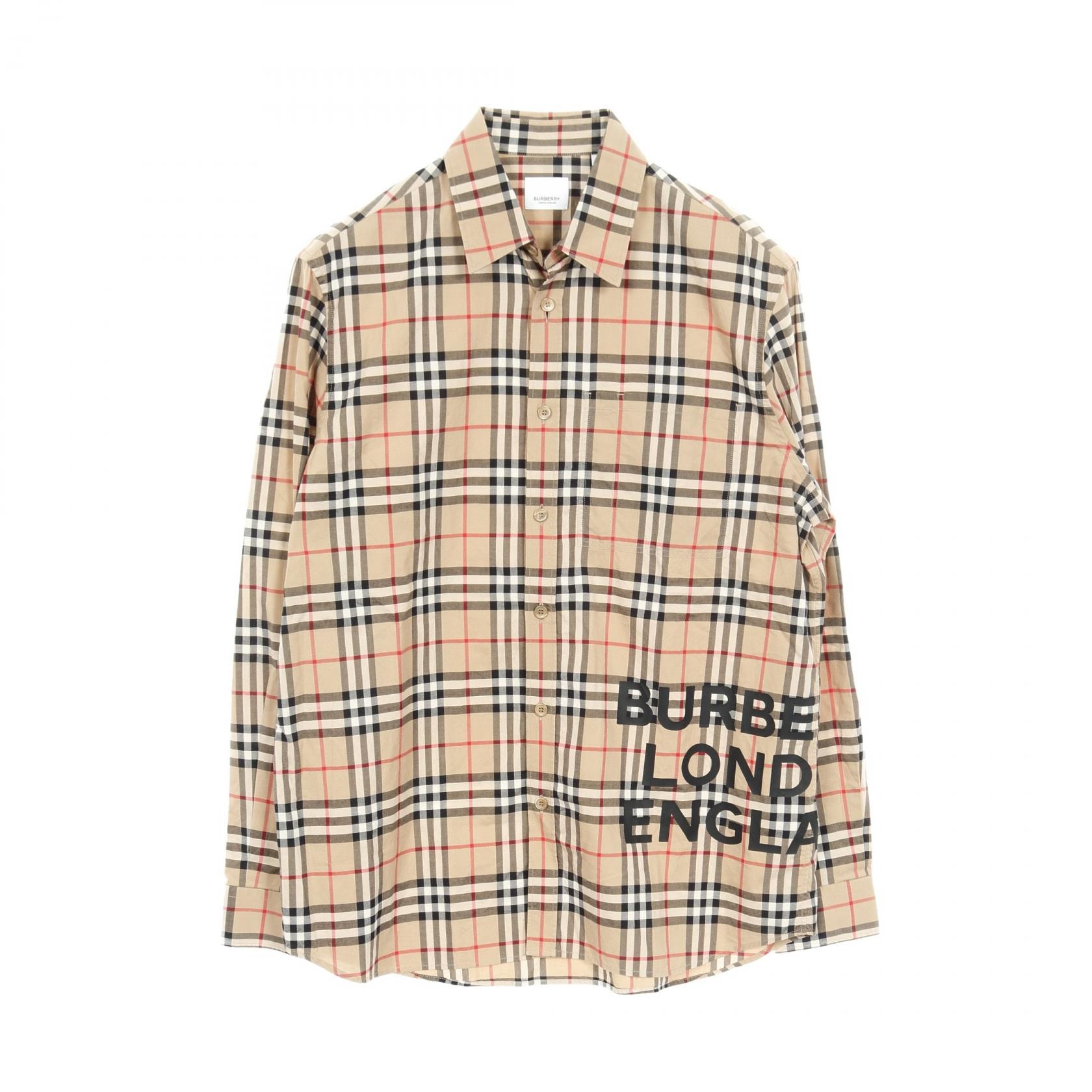 バーバリー BURBERRY ノバチェック シャツ 衣料品 トップス コットン メンズ ベージュ系 / マルチカラー 【中古】