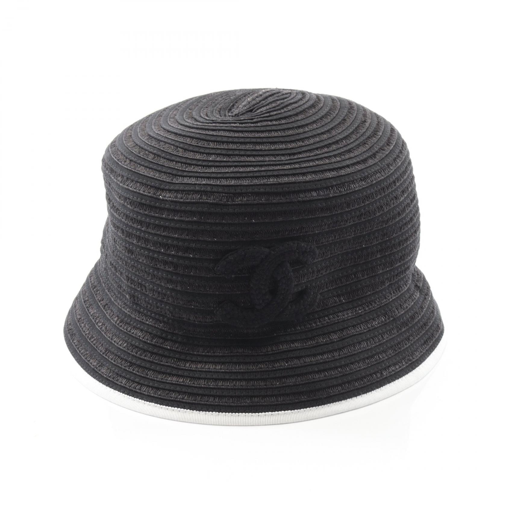 シャネル CHANEL ココマーク 帽子 ファブリック レディース ブラック系 / ホワイト系 【中古】