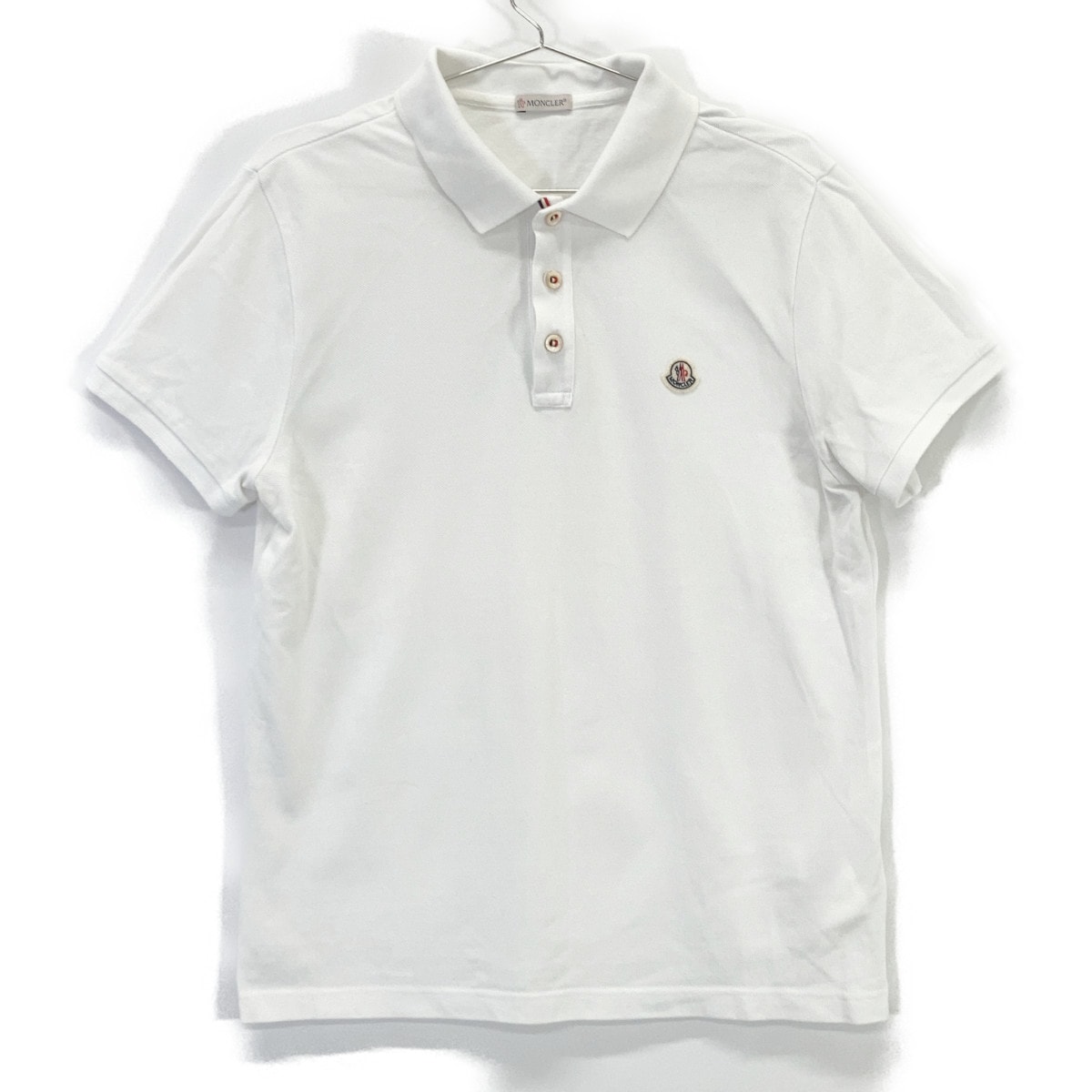 モンクレール ホワイト 胸ワッペンポロシャツ M