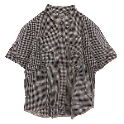TENDERLOIN テンダーロイン 半袖シャツ T-SADDLEMAN SHT B S/S チェッカー柄 サドルマン 半袖 ウエスタンシャツ ネイビー系 M【中古】