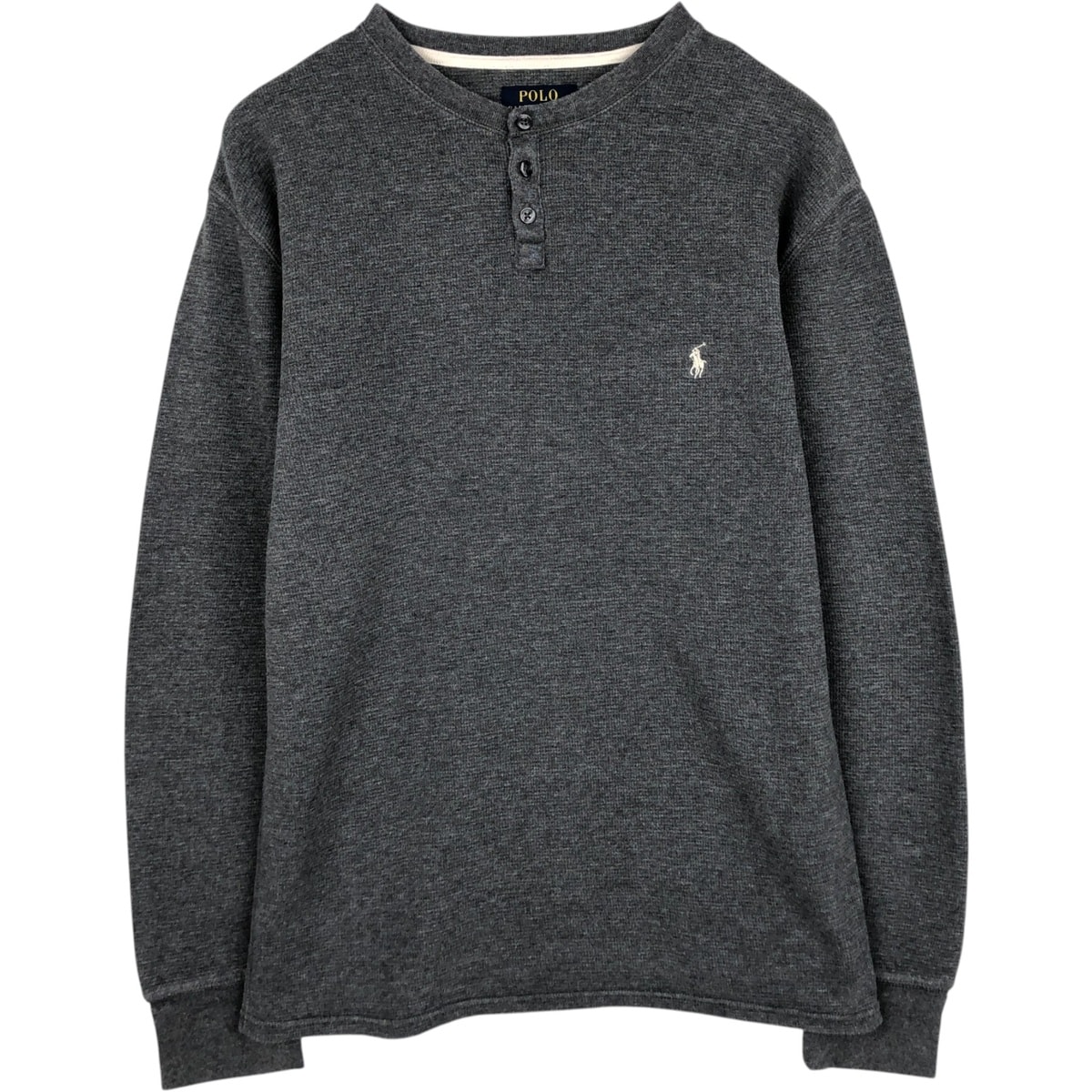 古着 ラルフローレン Ralph Lauren POLO RALPH LAUREN ヘンリーネック サーマルロンT ワッフル メンズL相当/eaa632190