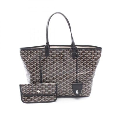 ゴヤール GOYARD サンルイPM トートバッグ バッグ PVCコーティングキャンバス レザー レディース ブラック系 / ホワイト系 / ブラウン系 STLCROPMLTY01CL01P 【中古】