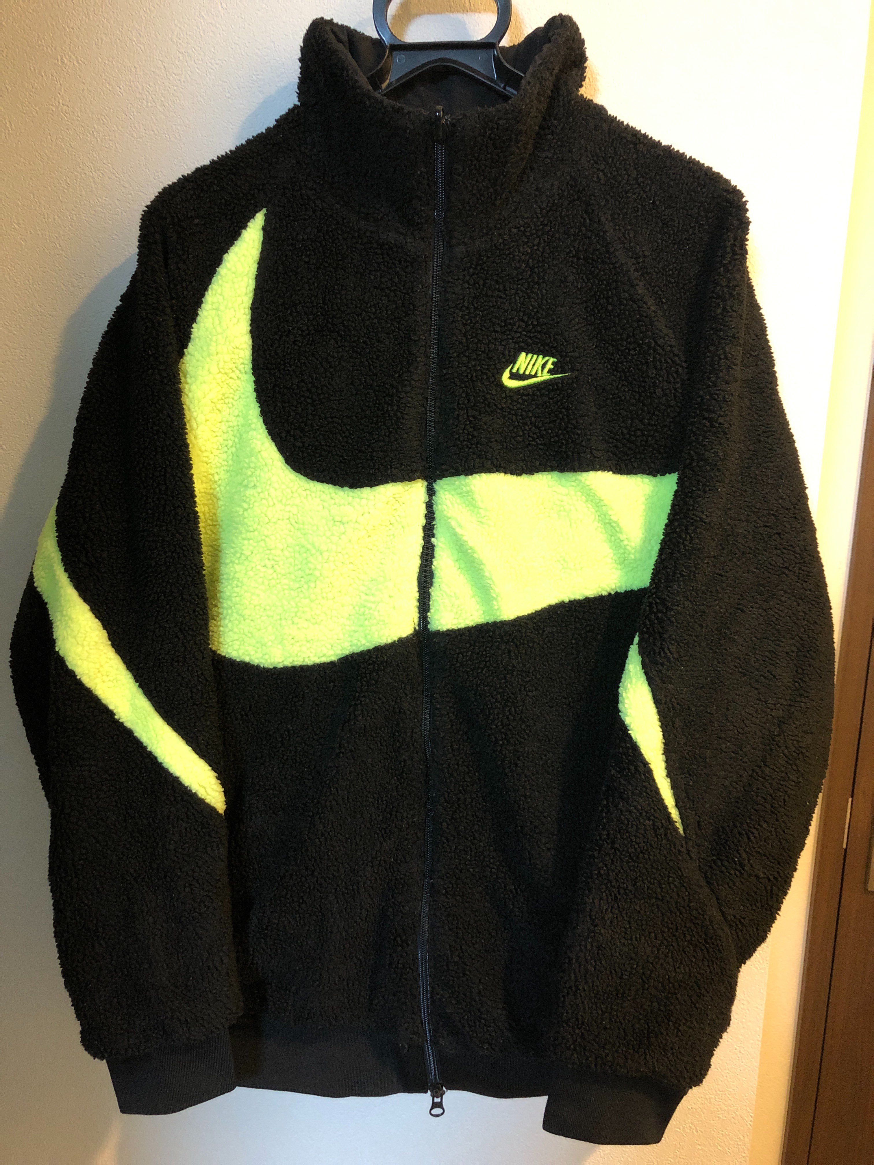 Nike Big Swoosh Reversible Boa Jacket"Black Neon"