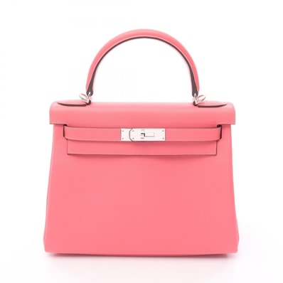 エルメス HERMES ケリー28 ハンドバッグ バッグ レザー エバーカラー エバーカラー ローズアザレ Y刻印(2020年製造) レディース ピンク系 【中古】