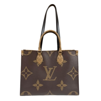 ルイヴィトン オンザゴーMM モノグラムジャイアント ショルダーバッグ モノグラムキャンバス M45321 ブラウン レディース LOUIS VUITTON 中古