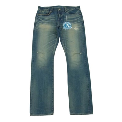HYSTERIC GLAMOUR ヒステリックグラマー 24SS 02241AP18 RW CLASH加工 クラッシュ加工 スリム ストレート デニム パンツ インディゴブルー系 32【中古】