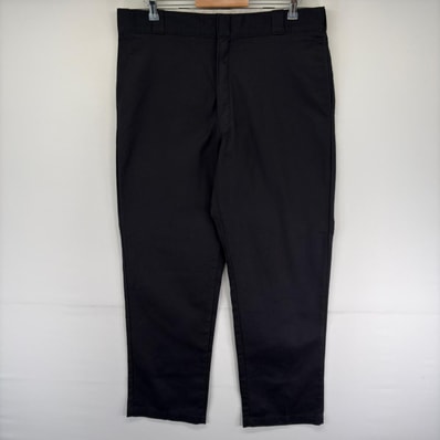 古着 ディッキーズ Dickies パンツ チノパン スラックス ワーク ワンポイント ストレート ジップ 874 w38 L32 ブラック系 メンズ