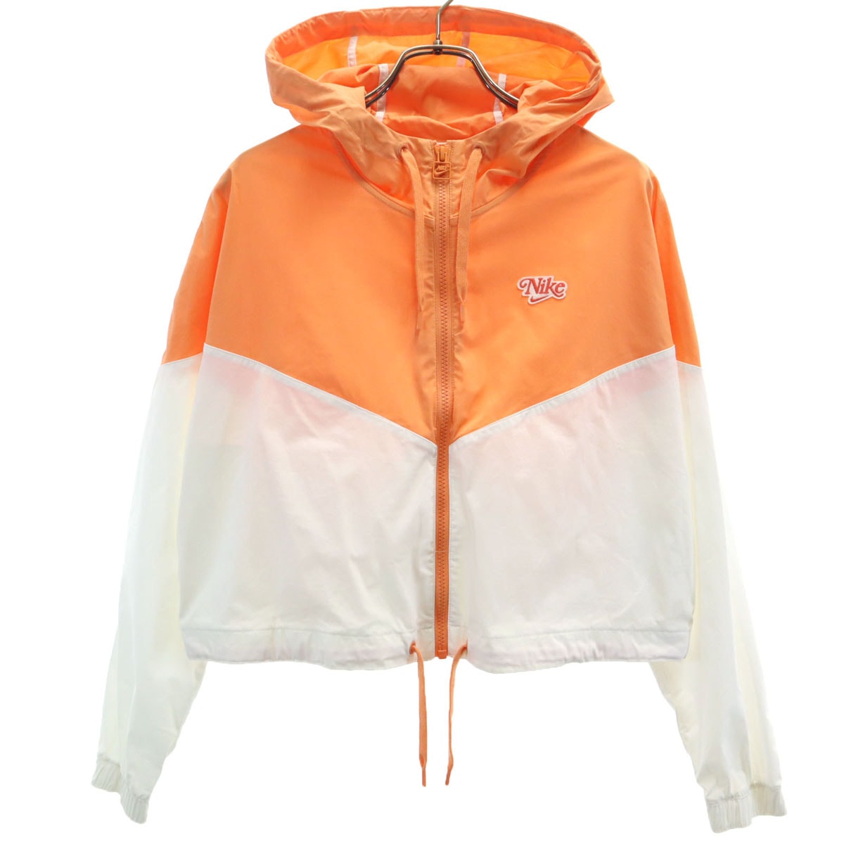 NIKE ナイキ クロップド ウーブン ジャケット M オレンジ