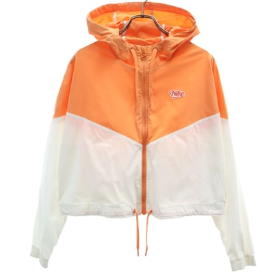 NIKE ナイキ クロップド ウーブン ジャケット M オレンジ