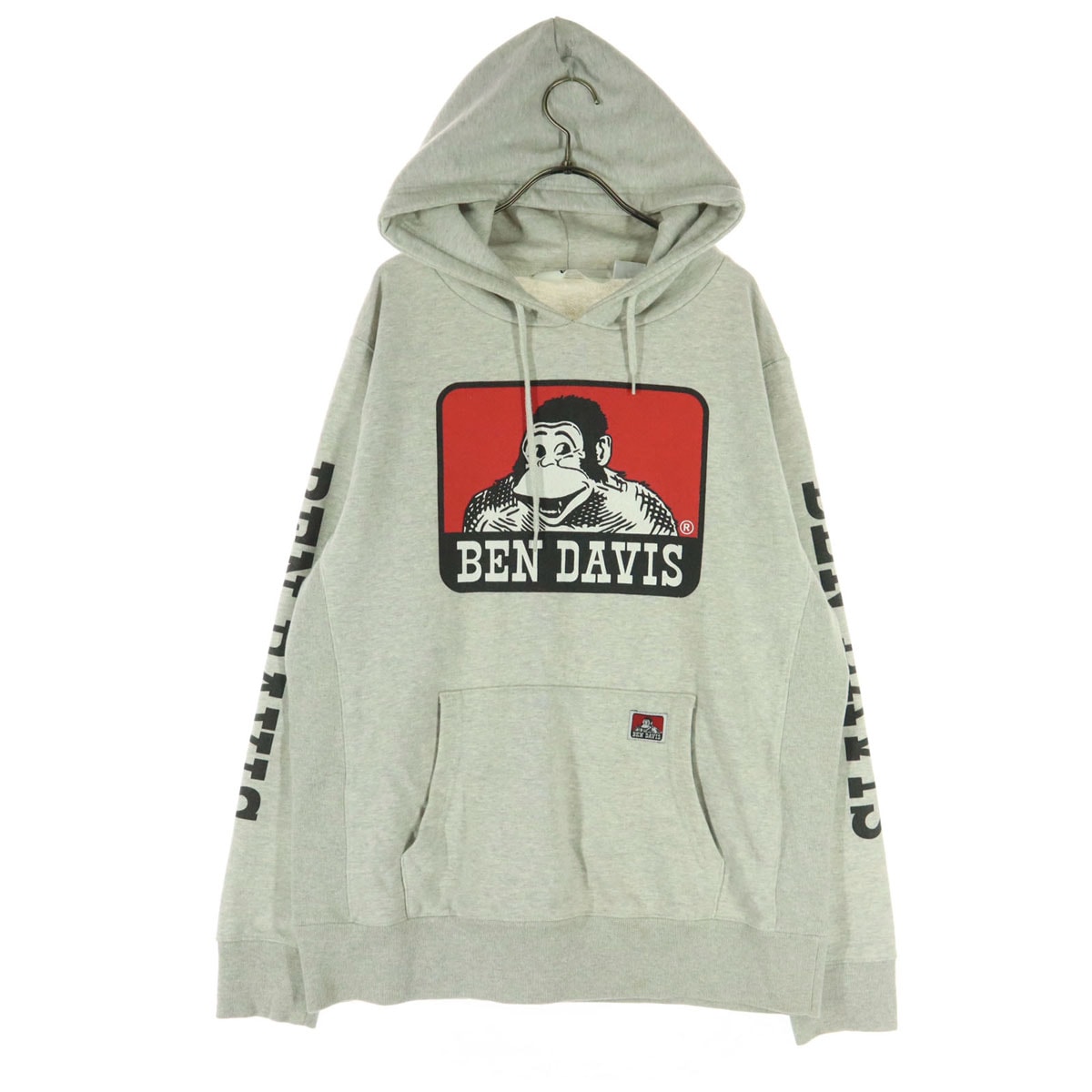 BEN DAVIS ベンデイビス ロゴプリント 長袖 スウェットパーカー XL グレー系