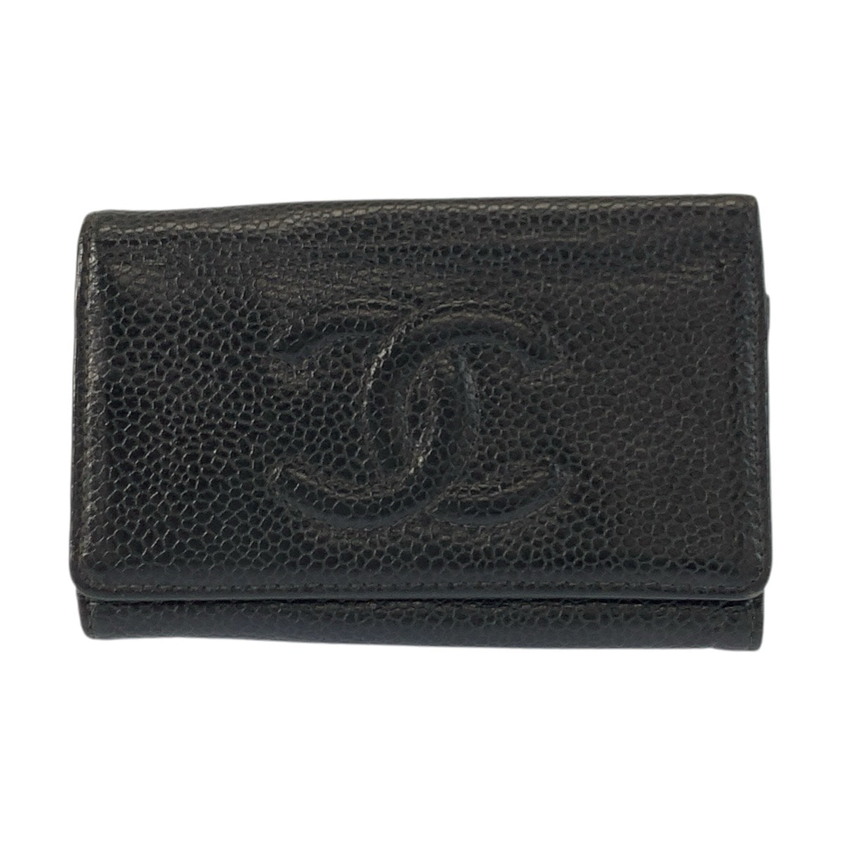 美品 CHANEL シャネル ココマーク ブラック 黒 ゴールド金具 レザー キーケース 6連 602743 【中古】