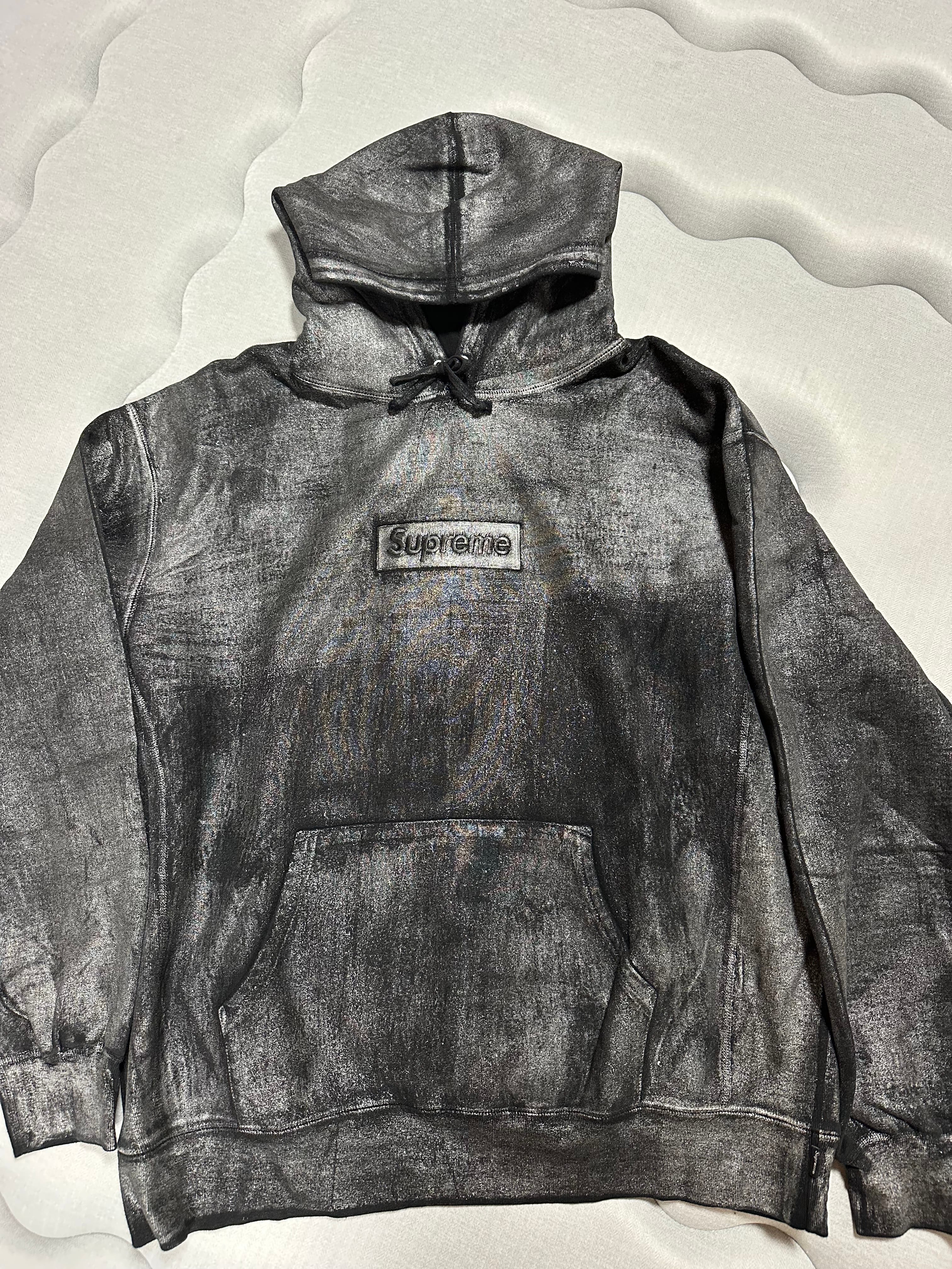 Supreme x MM6 Maison Margiela Foil Box Logo Hooded Sweatshirt "Black"