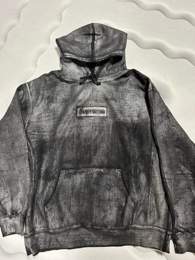 Supreme x MM6 Maison Margiela Foil Box Logo Hooded Sweatshirt "Black"
