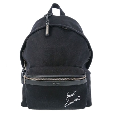 SAINT LAURENT PARIS サンローランパリ SAC CITY バックパック リュック・デイパック 534968 キャンバス ブラック メンズ【中古】