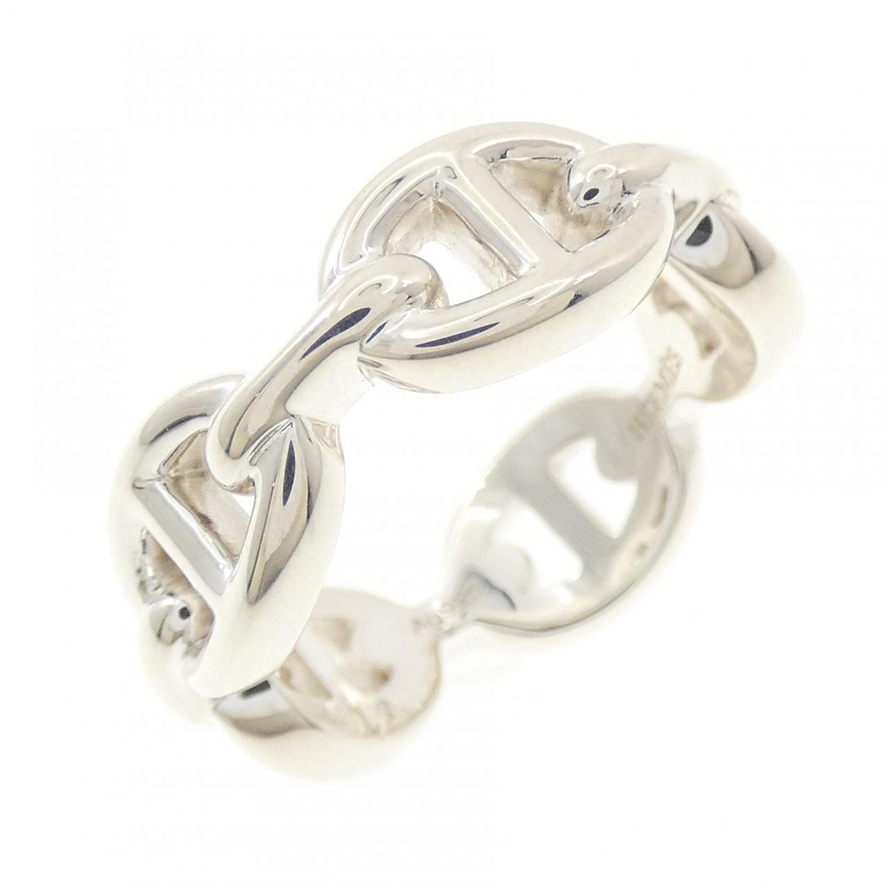 Hermes Chaine D'ancre Enchainee Ring PM "Silver"