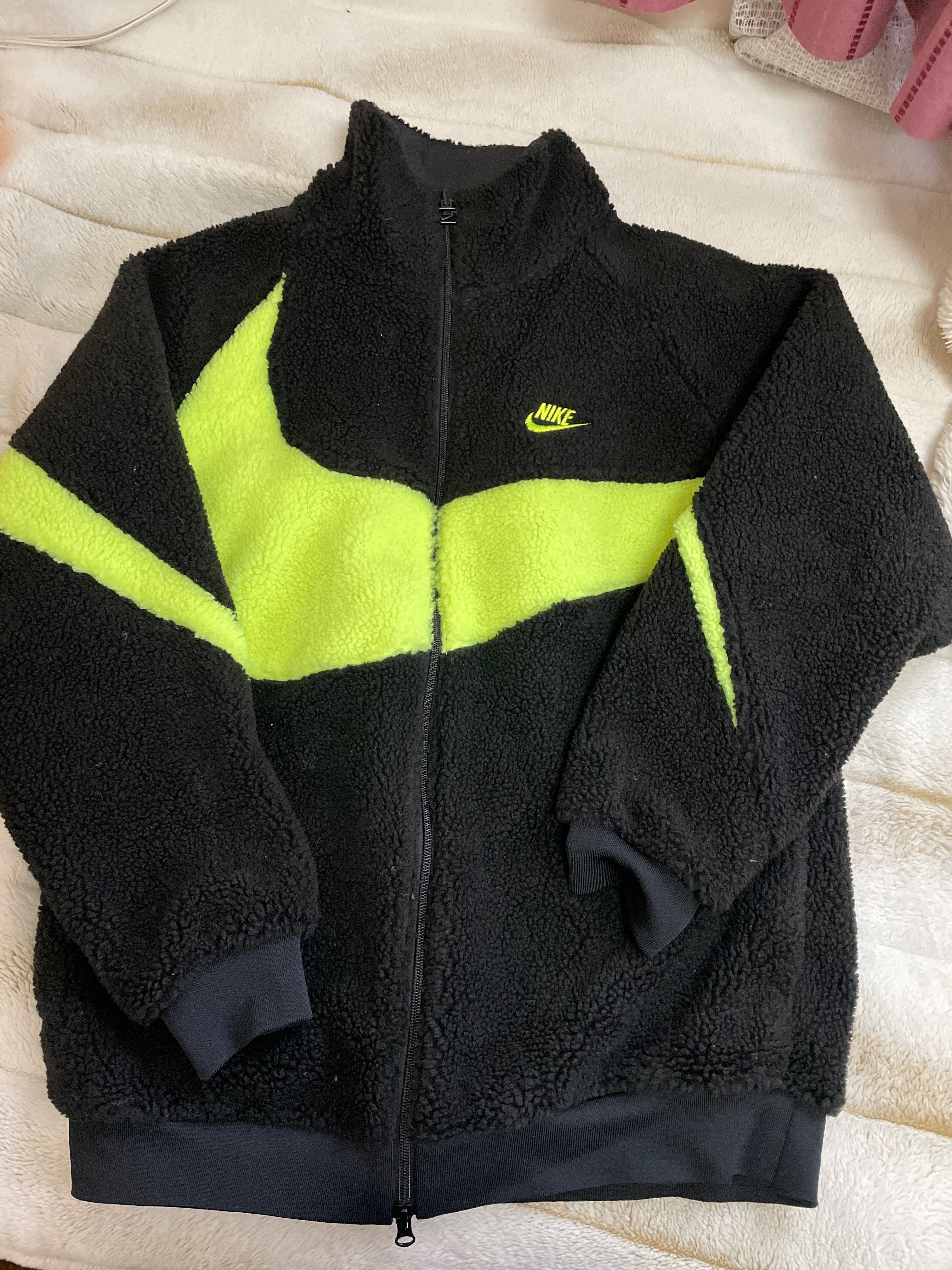 Nike Big Swoosh Reversible Boa Jacket"Black Neon"