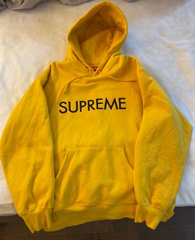 Supreme Capital Hooded Sweatshirt "Bright Gold"