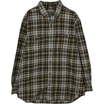 古着 カーハート Carhartt RELAXED FIT 長袖 ボタンダウン フランネルチェックシャツ メンズL相当/eaa477814