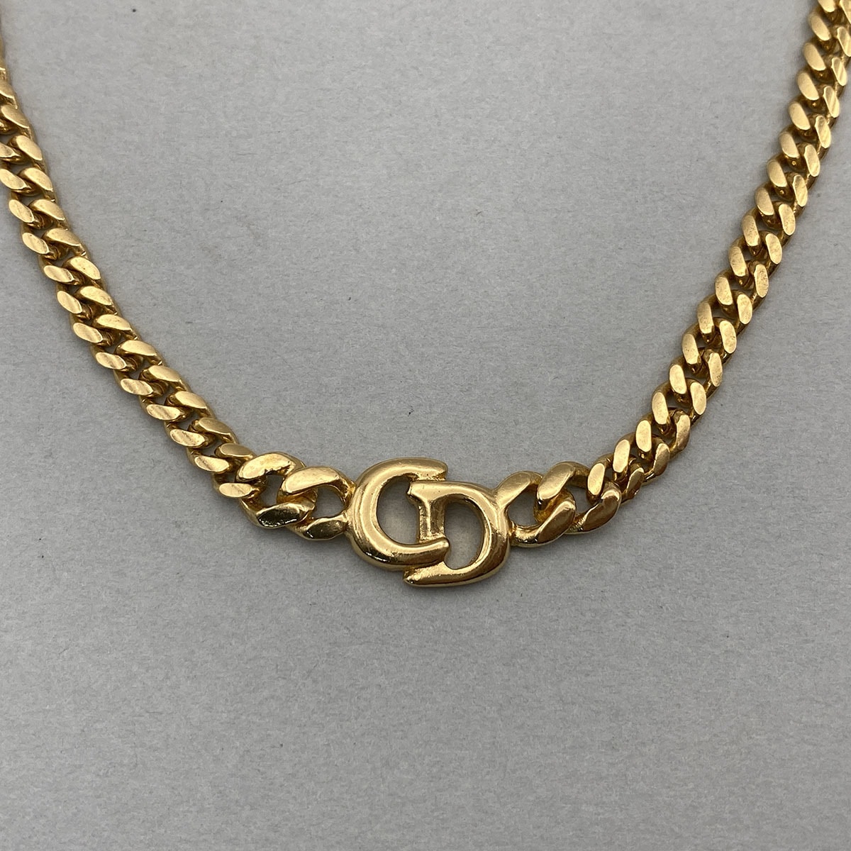 Christian Dior クリスチャンディオール CDロゴ チェーン ネックレス メタル ゴールド レディース【中古】