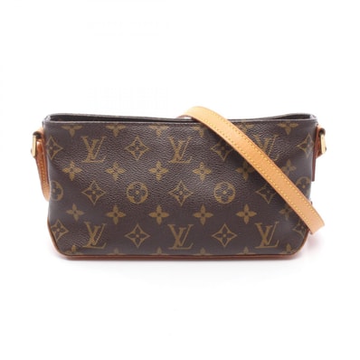 ルイ・ヴィトン LOUIS VUITTON トロター ショルダーバッグ バッグ PVCコーティングキャンバス レザー モノグラム レディース ブラウン系 M51240 【中古】