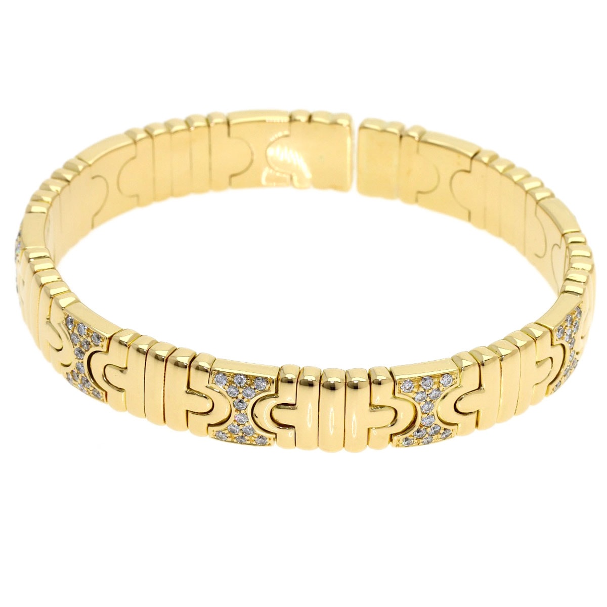 BVLGARI ブルガリ パレンテシ ダイヤモンド ブレスレット K18YG レディース [中古]