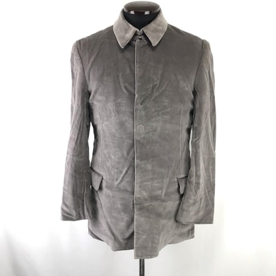 KATHARINE HAMNETT/キャサリンハムネット★ベロアジャケット【メンズS/グレー/gray】アウター/ブルゾン/ブレザー/Jacket/Jumper◆BJ108-e