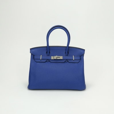 エルメス HERMES バーキン30 バーキン 30 バッグ トートバッグ トゴ ブルーエレクトリック ブルー 青 シルバー金具 ハンドバッグ