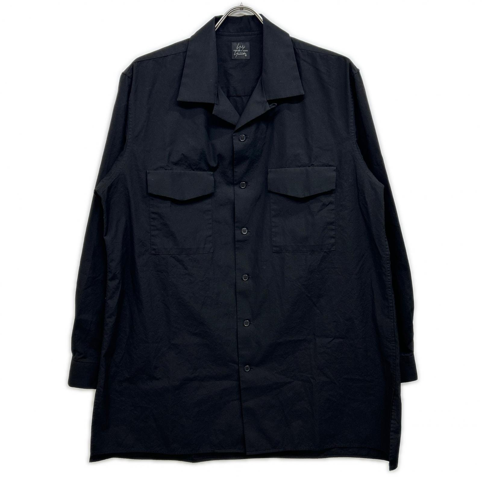 ヨウジヤマモト コスチュームドオム ブラック HJ-B91-050 開襟ブロードシャツ 2