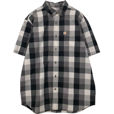 古着 カーハート Carhartt RELAXED FIT チェック柄 半袖 ワークシャツ メンズL相当/eaa637821