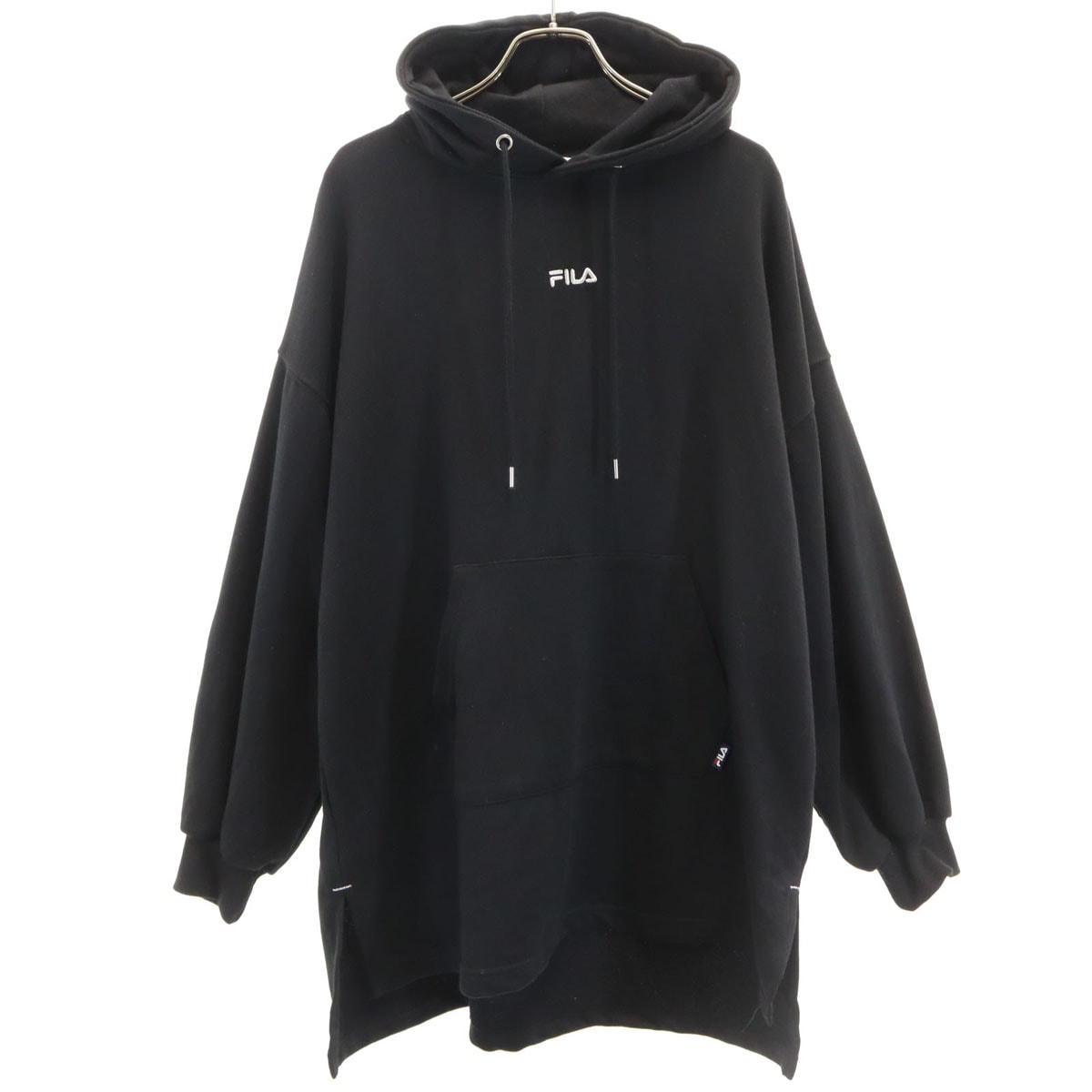 FILA フィラ 長袖 ロング スウェットパーカー L ブラック