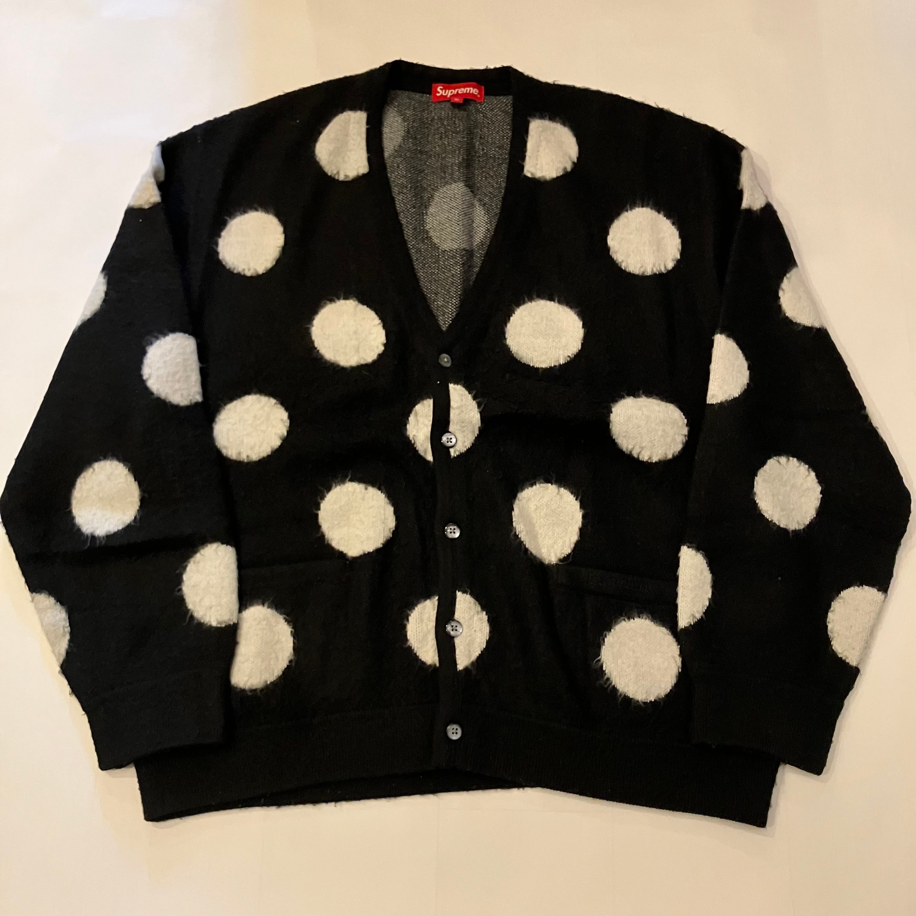 Supreme Brushed Polka Dot Cardigan "Black"