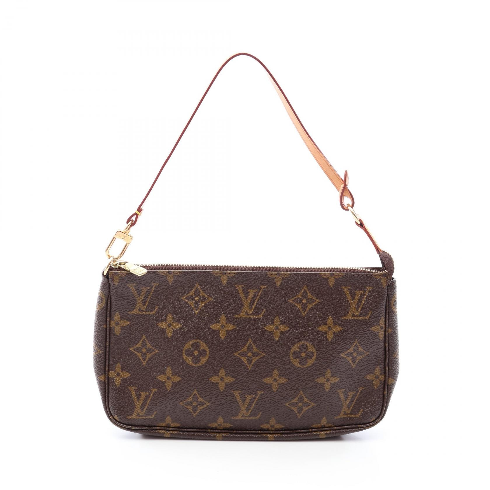 ルイ・ヴィトン LOUIS VUITTON ポシェットアクセソワール モノグラム ハンドバッグ バッグ PVCコーティングキャンバス レザー レディース ブラウン系 M51980 【中古】