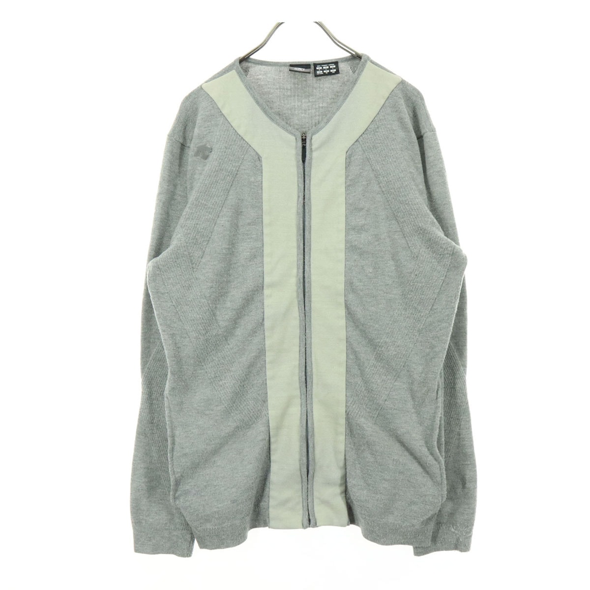 DESCENTE GOLF デサント ゴルフ 長袖 フルジップ ニットジャケット XL グレー