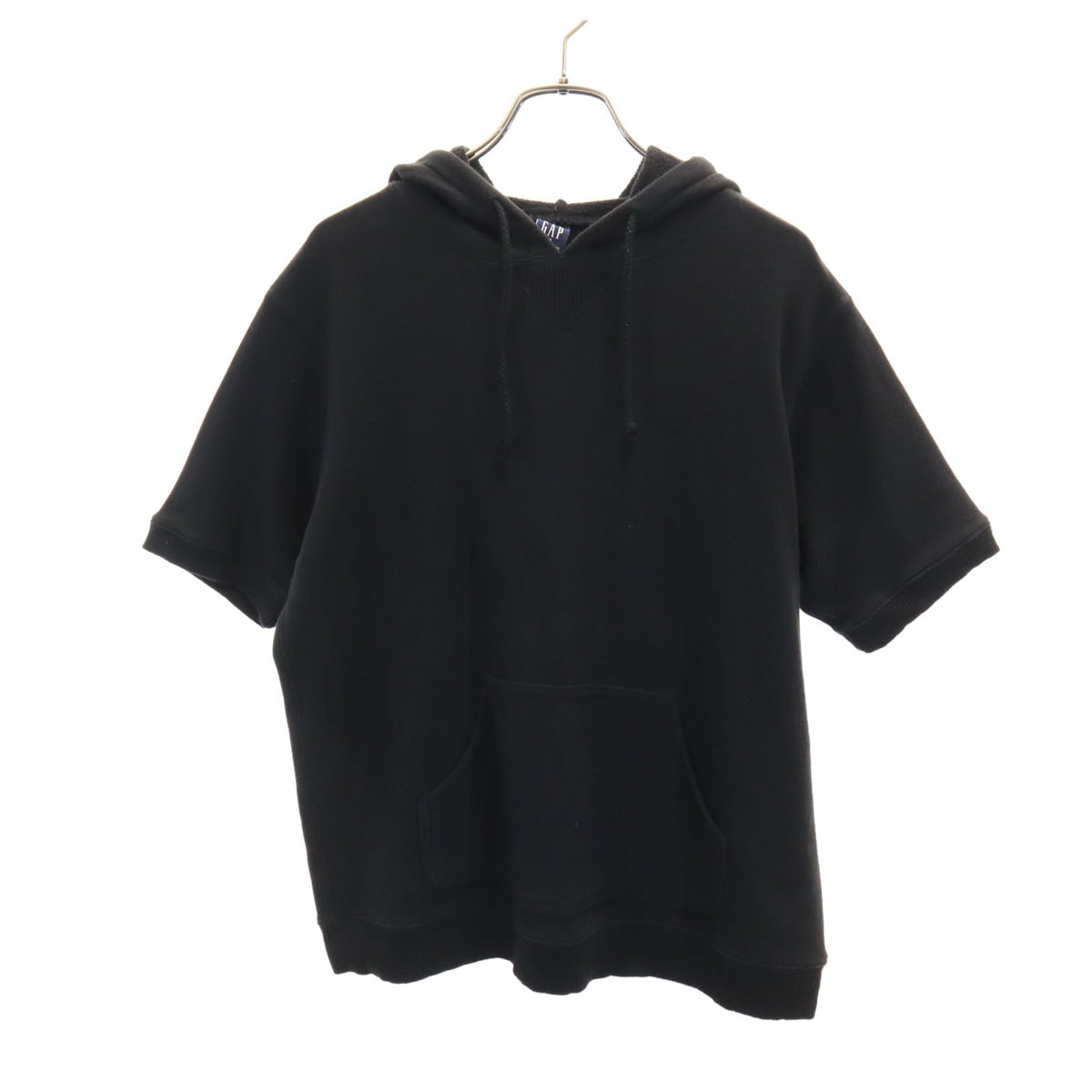 GAP ギャップ 半袖 スウェットパーカー M ブラック プルオーバー
