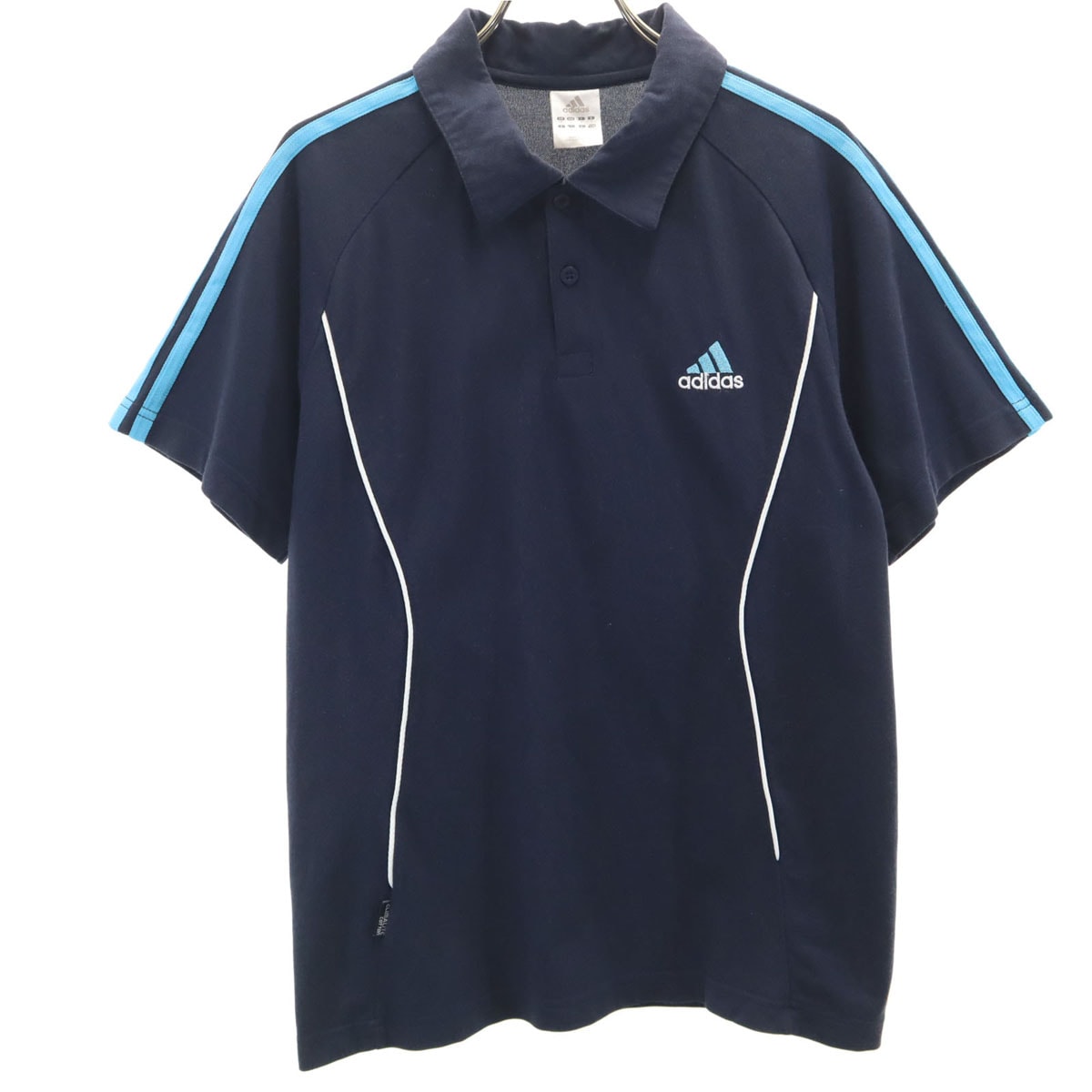 adidas アディダス 半袖 ポロシャツ M ネイビー