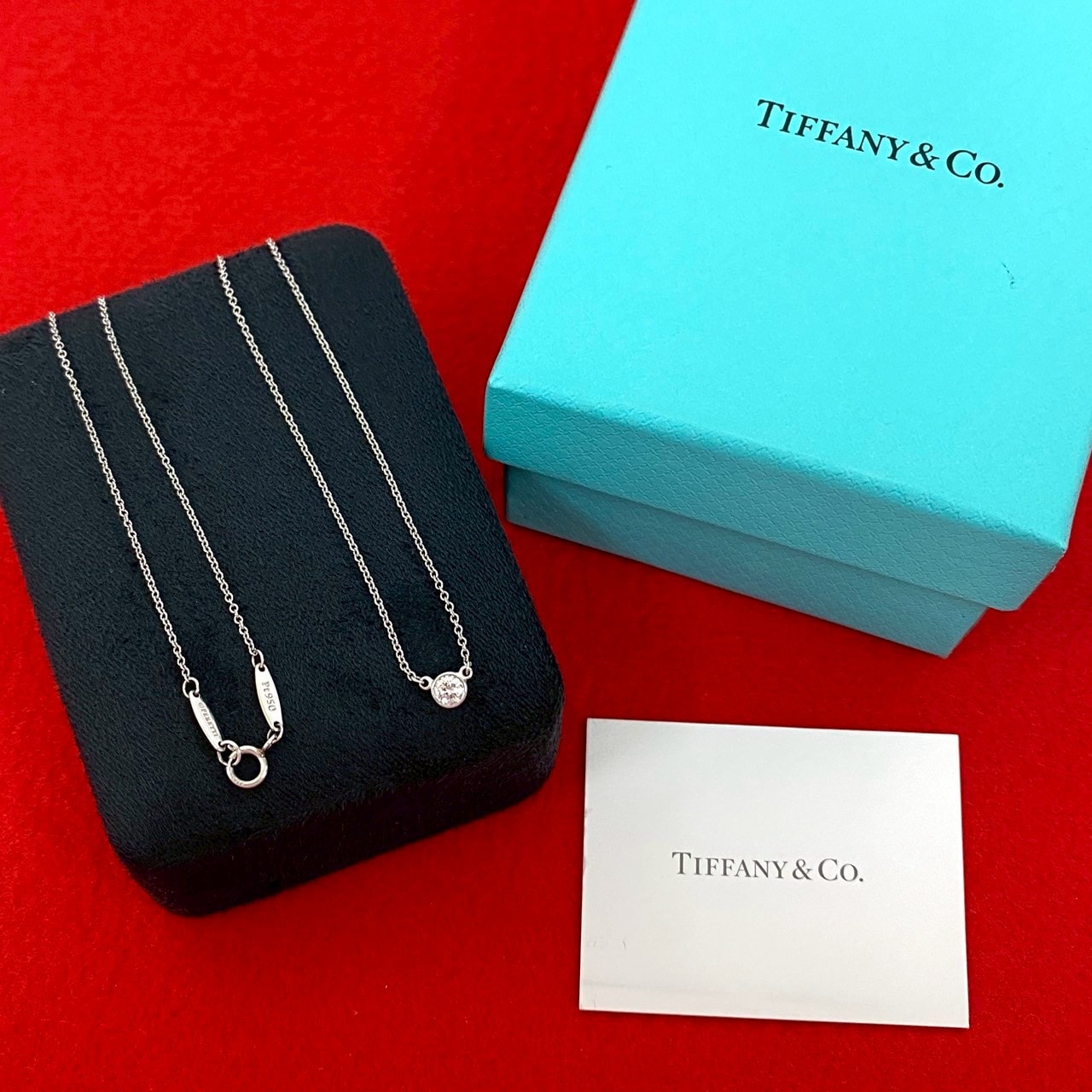 TIFFANY&Co. ティファニー バイザヤード ネックレス Pt950プラチナ ダイヤモンド ネックレス シルバー
 1220a