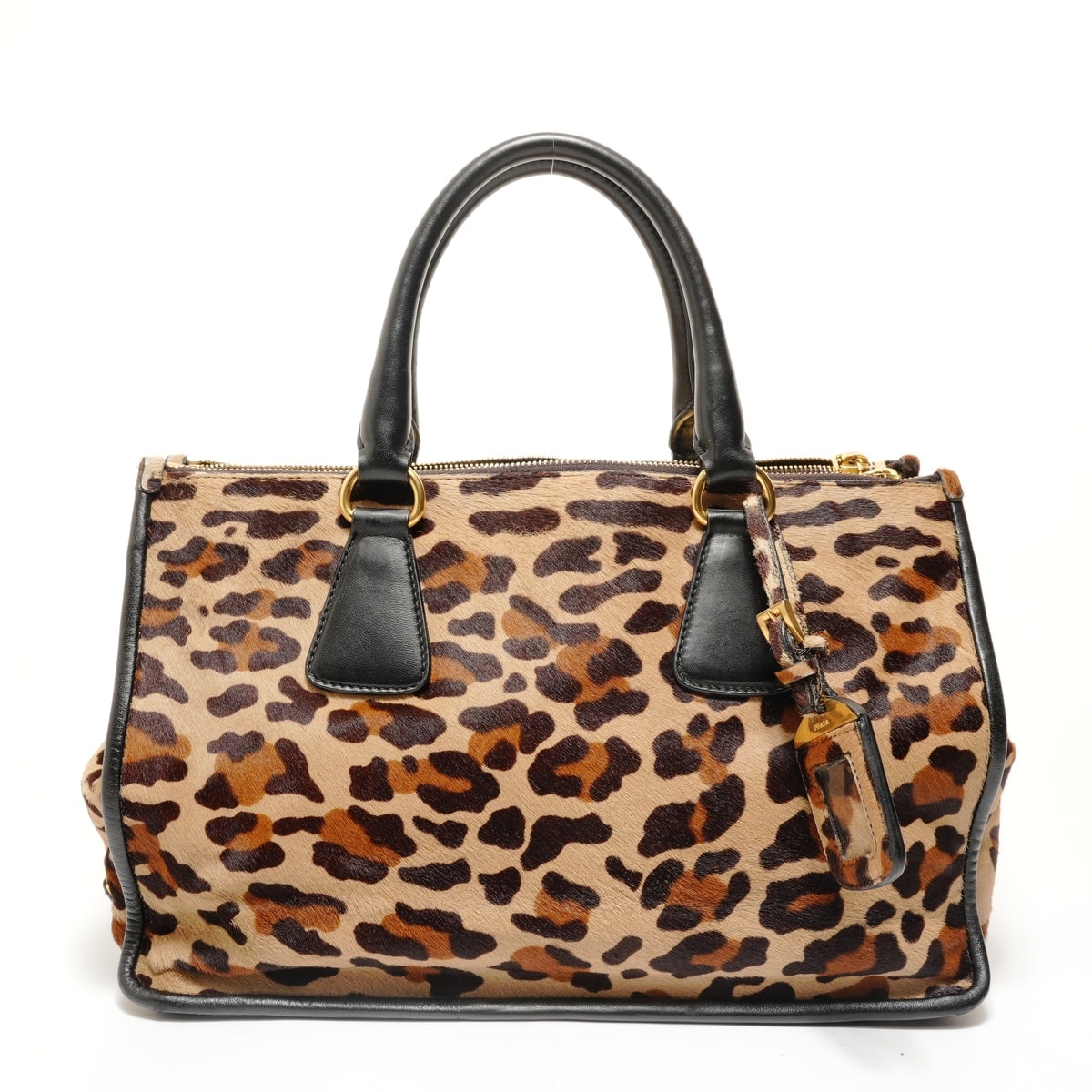 プラダ PRADA ハラコ B2136B ブラウン ハンドバッグ【中古】