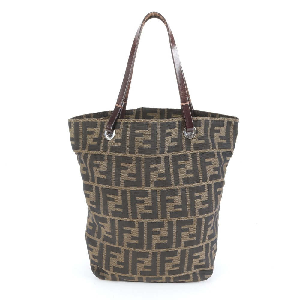 ■美品 フェンディ ズッカ 26598 トート バッグ レザー×ナイロン